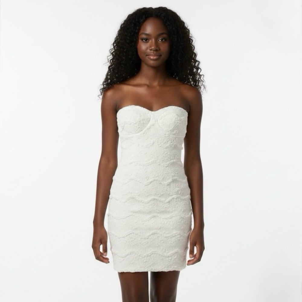 White Strapless Mini Dress